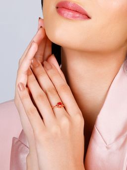 GIVA - Sterling Silver Rose Gold Luminous Sparkle Ring for Womens