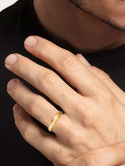 GIVA - Sterling Silver Golden Twist and Turn Ring for Mens