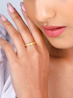GIVA - Sterling Silver Golden Twist and Turn Ring for Womens