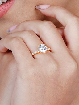 GIVA - Sterling Silver Golden Delightful Zinnia Ring for Womens