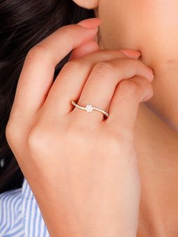 GIVA - Sterling Silver Golden Mystical Beauty Ring for Womens