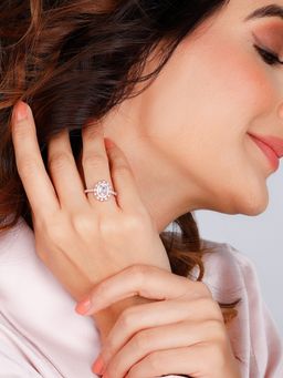 GIVA - Sterling Silver Rose Gold Crowning Glory Ring for Womens