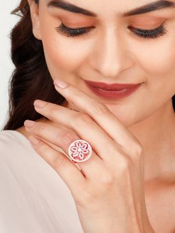 GIVA - Sterling Silver Rose Gold Say It with Flowers Ring for Womens