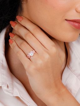 GIVA - Sterling Silver Rose Gold Depth of Delight Ring for Womens