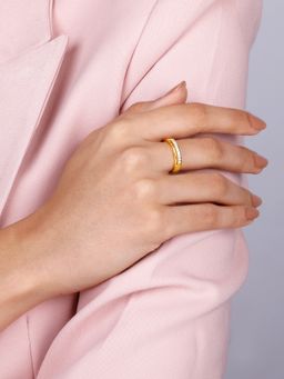 GIVA - Sterling Silver Golden Aspirational Dream Ring for Womens