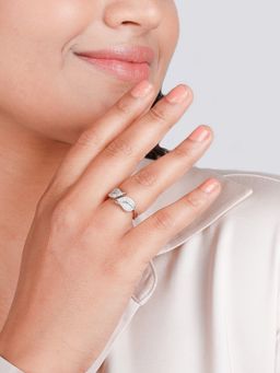 GIVA - Sterling Silver Double Leaf Ring for Womens
