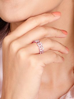 GIVA - Sterling Silver Rose Gold Together Forever Ring for Womens