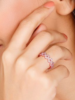 GIVA - Sterling Silver Rose Gold Woven Together Ring for Womens