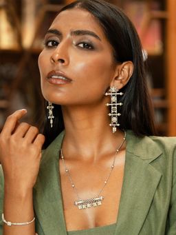 Shaya by CaratLane - Chau Pad Necklace In Oxidized 925 Silver