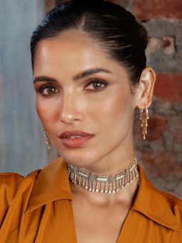 Shaya by CaratLane - Mandapa Pillar Choker Necklace In Oxidized 925 Silver