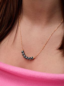 MINUTIAE - Gold Plated Stones Studded Pendant Necklace