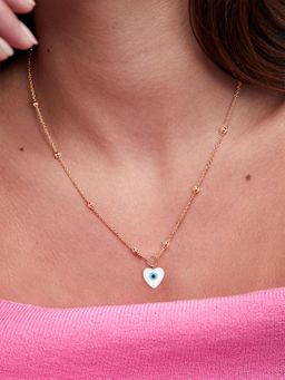 MINUTIAE - Gold Plated Stones Studded Pendant Necklace