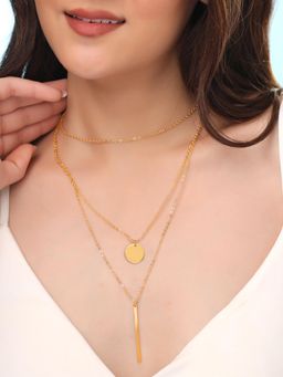 Yellow Chimes - Multi Layered Gold Plated Necklace