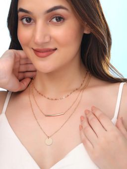 Yellow Chimes - Multi Layered Gold Plated Necklace