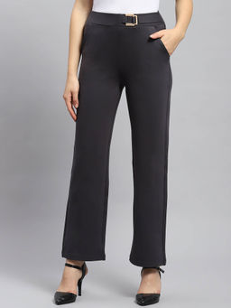 Monte Carlo - Womens Black Solid Regular Fit Trouser