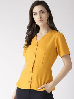 Twenty Dresses by Nykaa Fashion - Yellow You Got the Cool Peplum Shirt