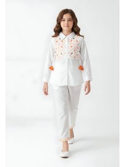 Bella Moda - White Embroidered Regular Co-Ord Set