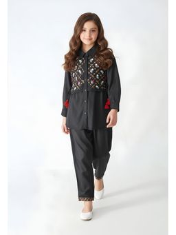 Bella Moda - Grey Embroidered Regular Co-Ord Set
