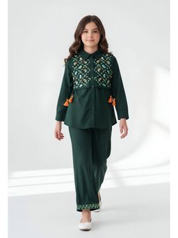 Bella Moda - Green Embroidered Regular Co-Ord Set