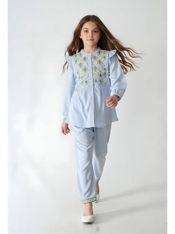 Bella Moda - Blue Embroidered Regular Co-Ord Set