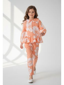 Bella Moda - Orange Printed Regular Co-Ord Set