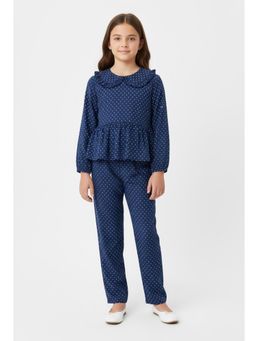 Bella Moda - Navy Blue Printed Regular Co-Ord Set