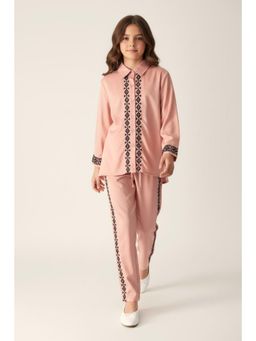 Bella Moda - Peach Embroidered Regular Co-Ord Set