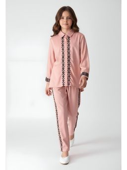 Bella Moda - Pink Embroidered Regular Co-Ord Set