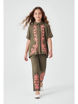 Bella Moda - Green Embroidered Regular Co-Ord Set