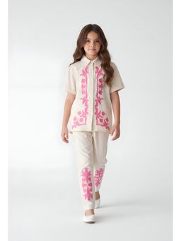 Bella Moda - White Embroidered Regular Co-Ord Set