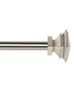 Deco Window - 52-144 Curtain Rod Stacked Square Silver
