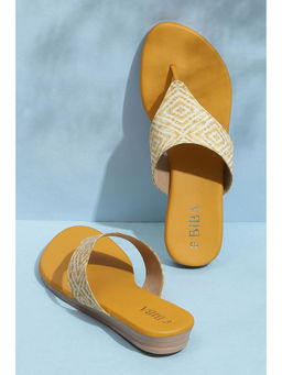 Biba - Womens Multicolor Fabric Thong Flats