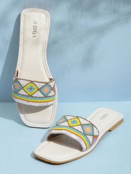 Biba - Womens White Fabric Flats