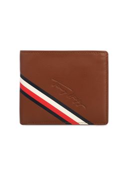 Tommy Hilfiger - Elmer Mens Leather Global Coin Wallet Print Tan 8903496173086