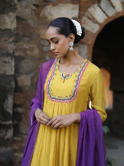 purple and yellow combination dress Buy Festive Palazzo Suit