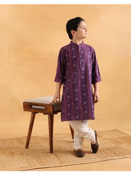 Fabindia - Purple Cotton Ikat Long Kurta