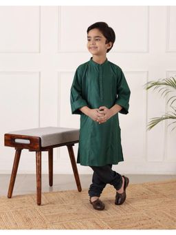 Fabindia - Green Viscose Blend Long Kurta