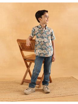 Fabindia - Multi-Color Cotton Hand Block Shirt