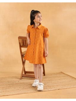 Fabindia - Yellow Cotton Dobby Dress