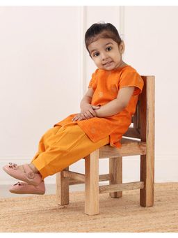 Fabindia - Yellow Cotton Silk Blend Salwar Suit Set