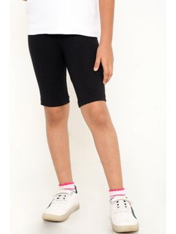 TotzTouch - Girls Solid Black Cycling Shorts For Kids