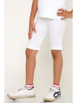 TotzTouch - Girls Solid White Cycling Shorts For Kids