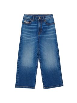 Diesel - Girls Blue Wide-Leg Jeans