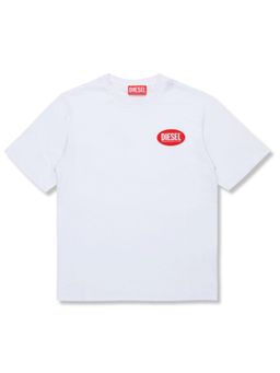 Diesel - Unisex White Logo-Patch T-Shirt