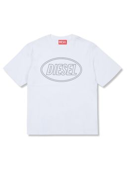 Diesel - Boys White Logo-Print T-Shirt