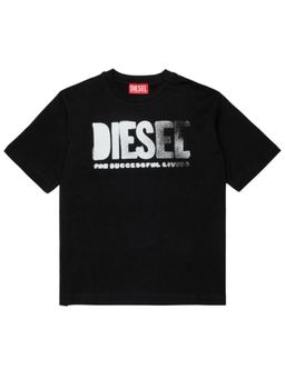 Diesel - Boys Black Logo-Print T-Shirt