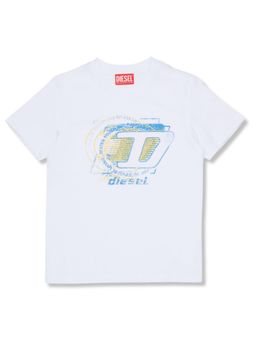 Diesel - Boys White Logo-Print T-Shirt