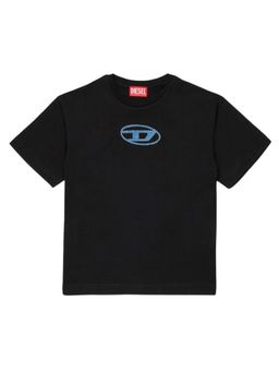 Diesel - Boys Black D Logo-Patch T-Shirt