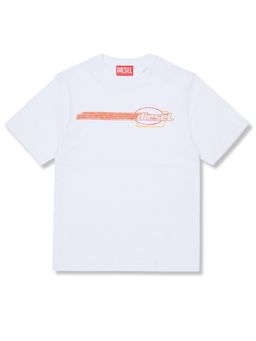 Diesel - Boys White Logo-Print T-Shirt