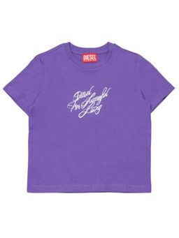 Diesel - Girls Purple Logo-Print T-Shirt